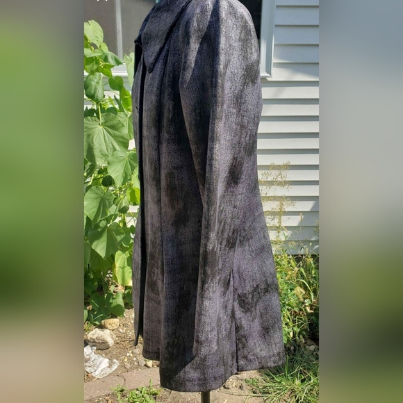 Modes Crystal Silver/Black Button Jacket/Blouse Size L - Picture 2 of 9